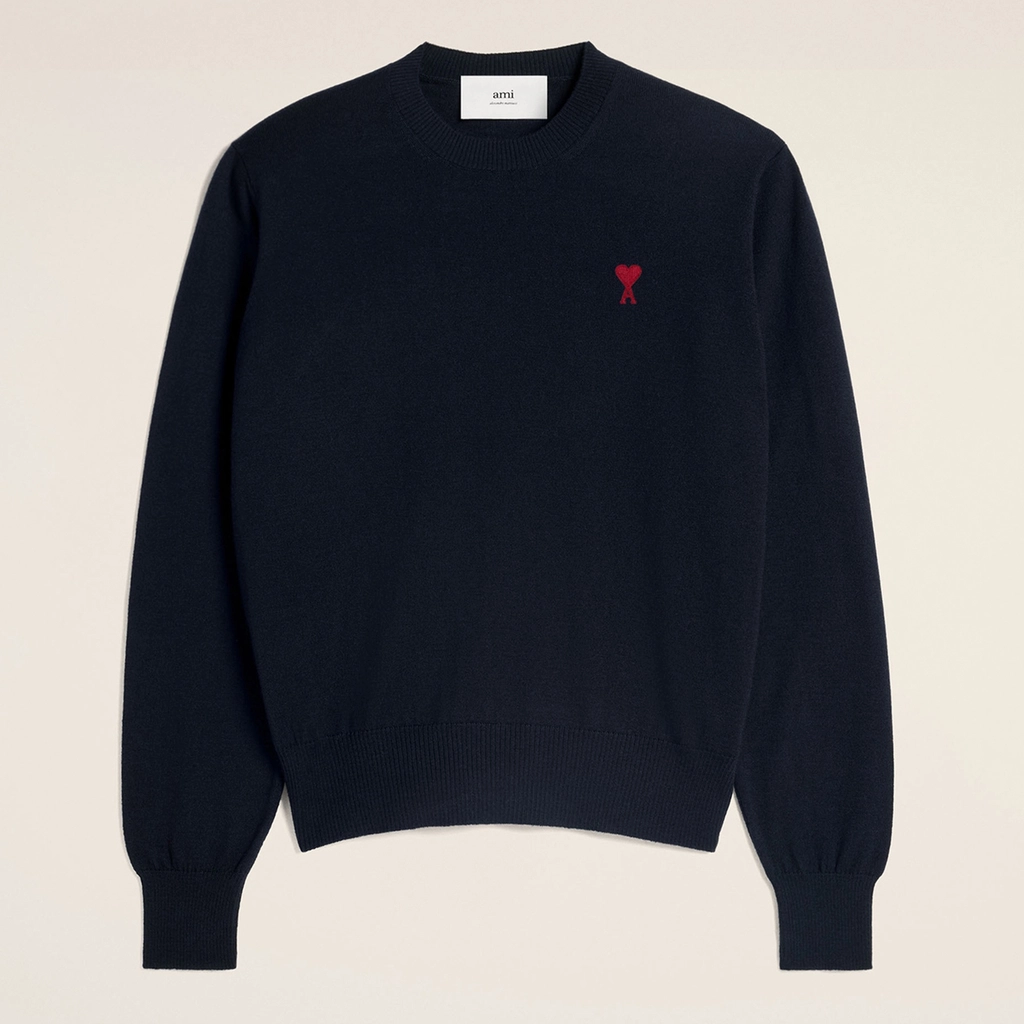 AMI Paris Red de Coeur Wool Jumper - XL